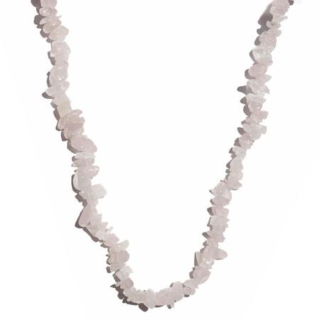 Collier quartz rose Brésil A (perles baroques) - 45cm