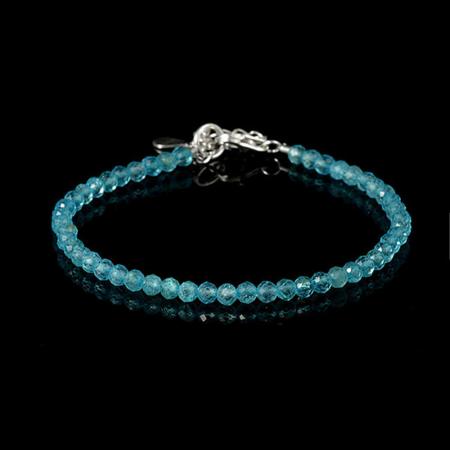 Bracelet topaze bleue Nigéria A perles facettées argent 925
