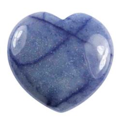 Coeur quartz bleu ou aventurine bleue Brsil A 40mm
