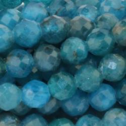 Collier apatite bleue Brésil AA (perles facettées 3-4mm) - 45cm
