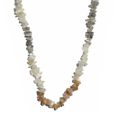 Collier pierre de lune multicolore  Inde A (perles baroques) - 45cm