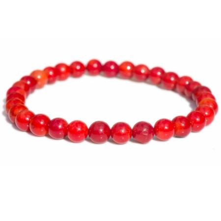 Bracelet corail rouge teinté Brésil A (boules 5-6mm)