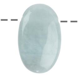 Pendentif aigue marine A ovale (pierre troue) + cordon 