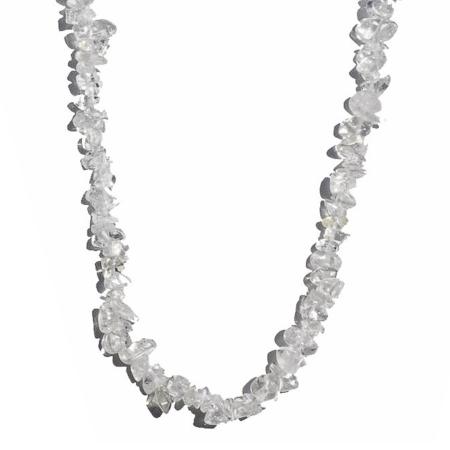 Collier cristal de roche Brésil A (perles baroques) - 45cm