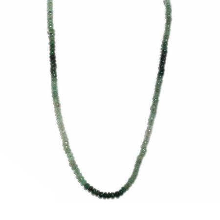 Collier émeraude biccolore Brésil AA (perles facettées) - 46cm