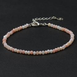 Bracelet opale rose Prou A perles facettes argent 925