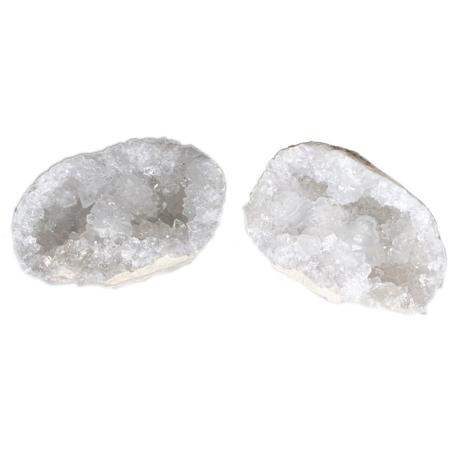 Paire de géodes de crIstal de roche Maroc  (taille S) 50-80mm