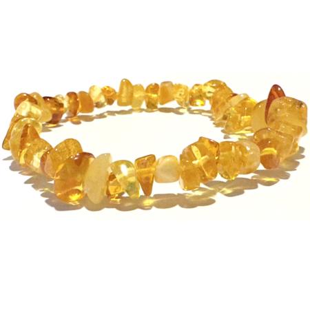 Bracelet ambre miel Lituanie A+ (perles baroques)