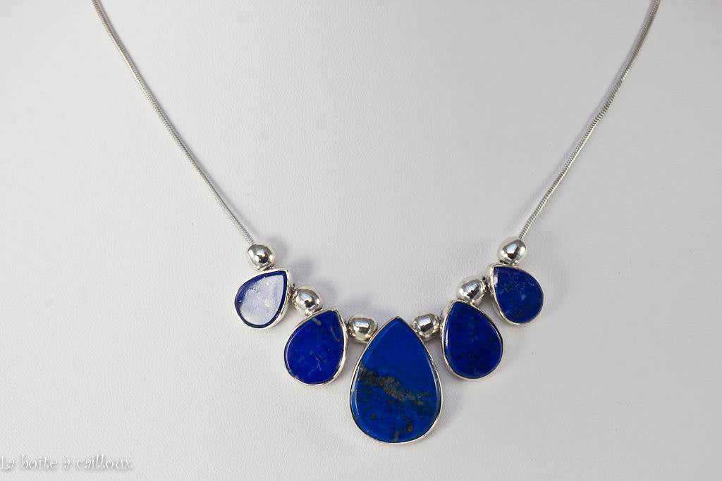 Collier lapis lazuli argent 925