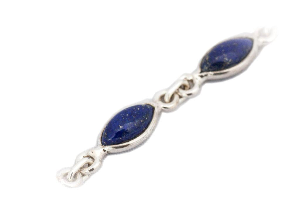 Bracelet lapis lazuli Afghanistan AA argent 925