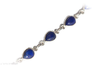 Bracelet lapis lazuli Afghanistan AA argent 925