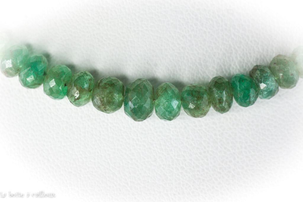 Collier diopside Brésil AA (pierres facettées 4mm) - 44cm