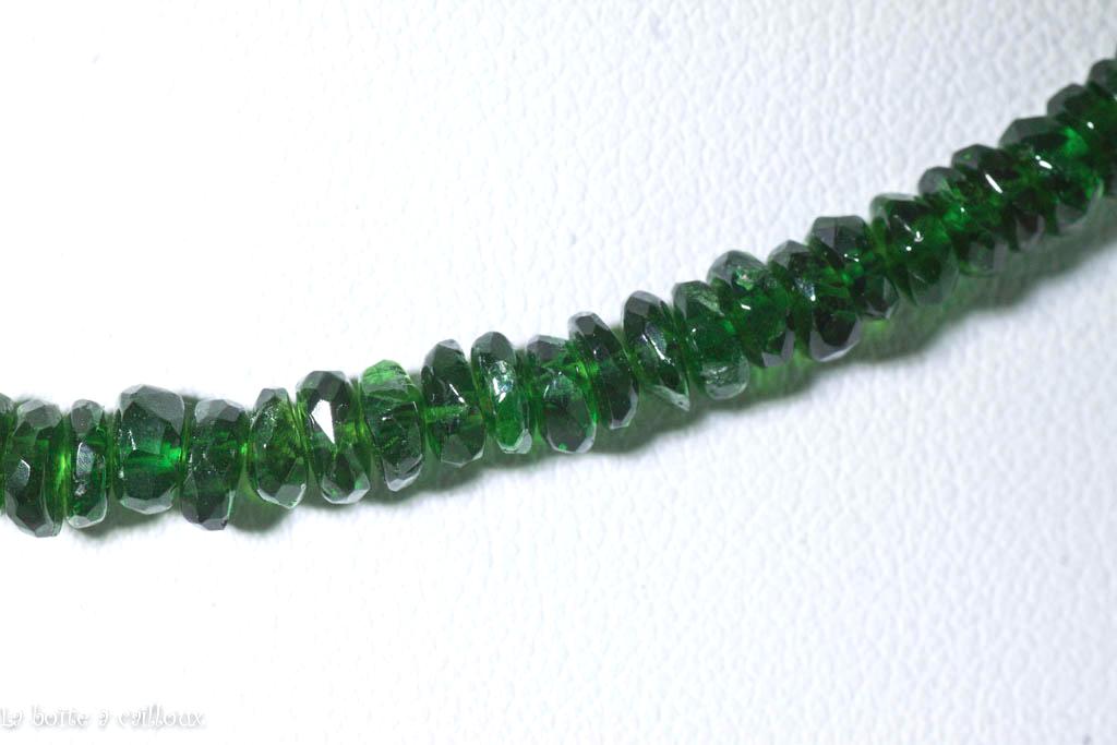 Collier diopside Brésil AA (pierres facettées 3-4mm) - 46cm