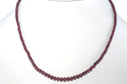 Collier rubis Inde AA (perles 5-4-3-2mm) - 44cm à 49cm