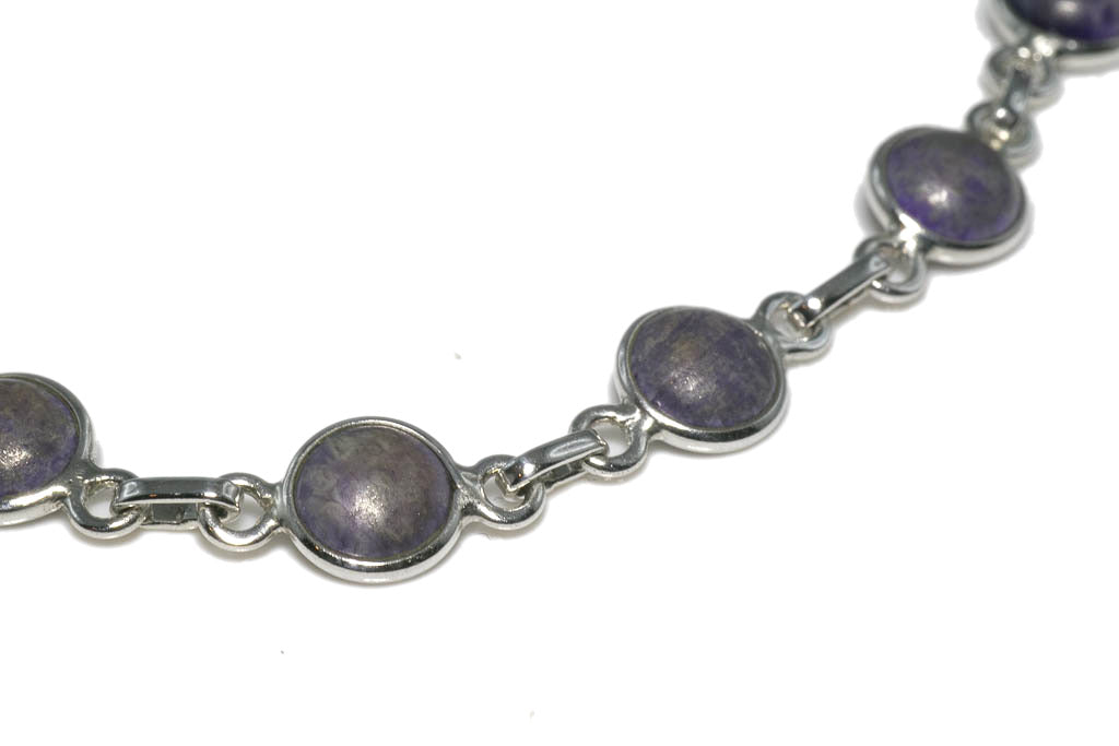 Bracelet sugilite Afrique du Sud A argent 925