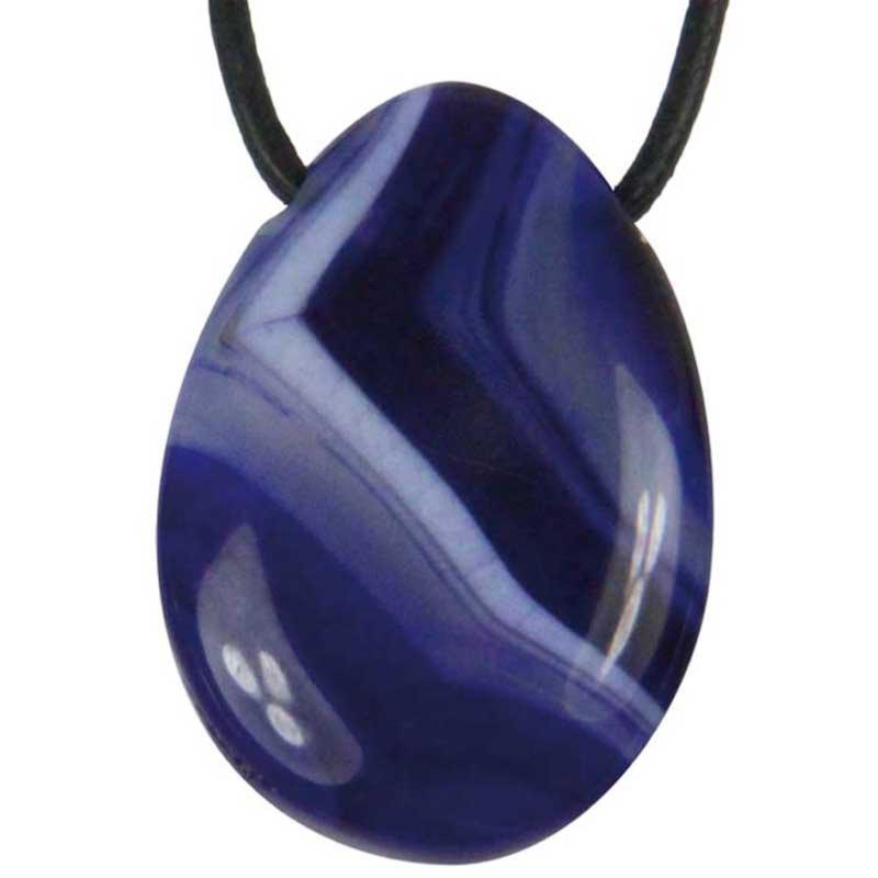 Pendentif agate teintée violette A (pierre trouée) + cordon 