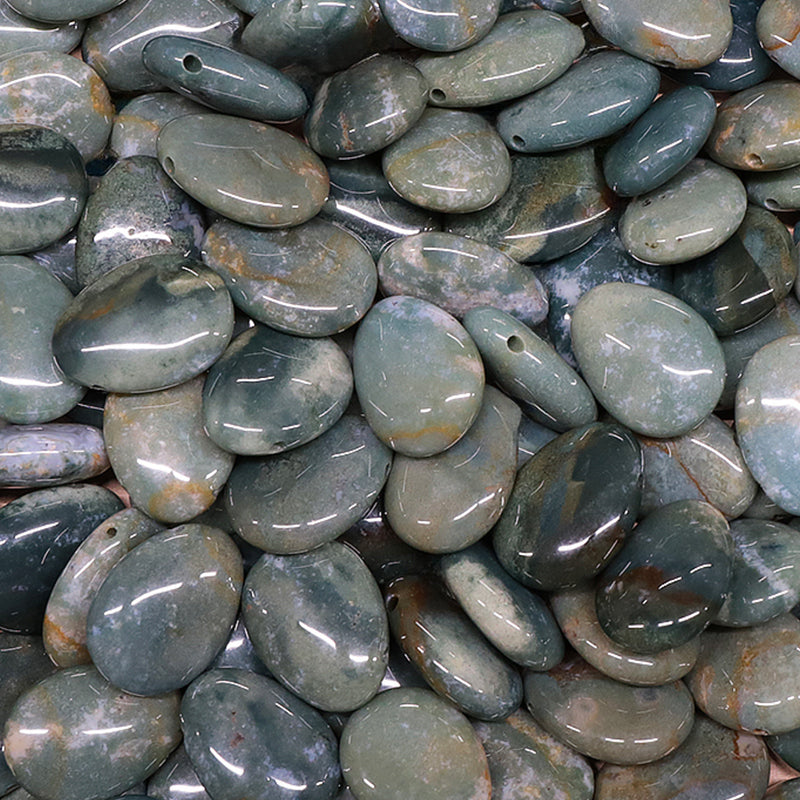 Indian agate pendant Brazil A (holey stone) + cord