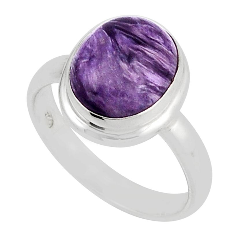 Bague charoite Russie AA argent 925