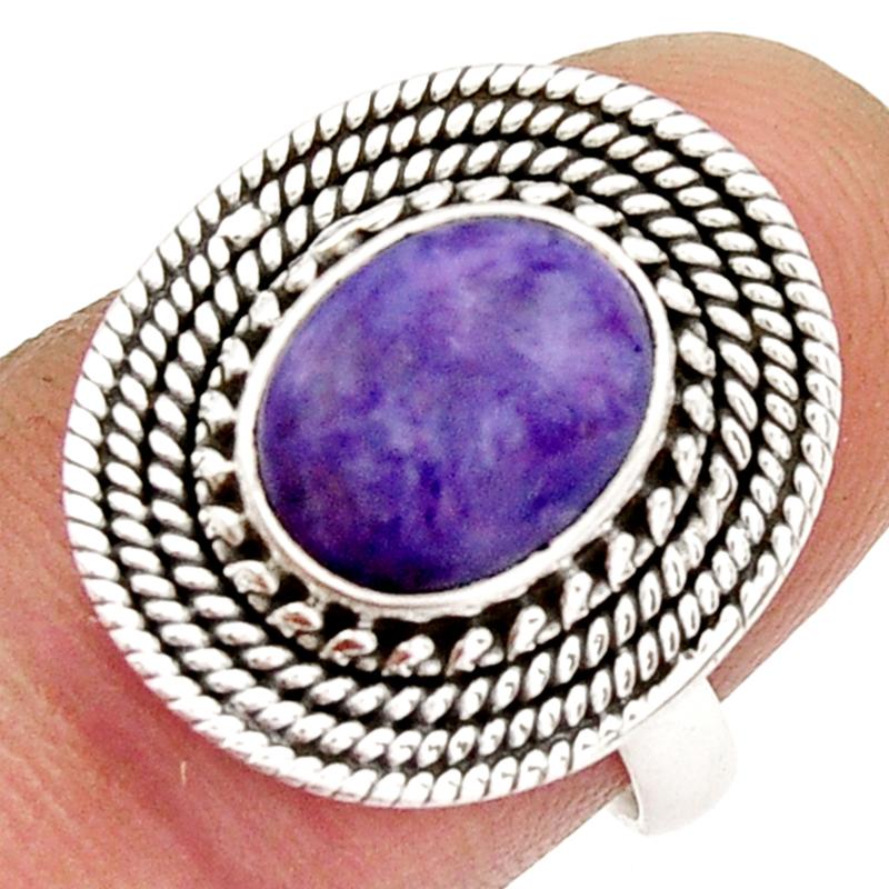 Bague charoite Russie AA argent 925