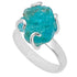 Bague apatite bleue Madagascar AA argent 925 - Taille 55