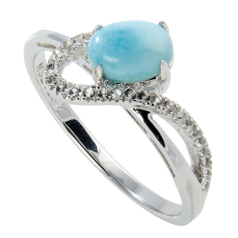 Bague larimar et topaze argent 925