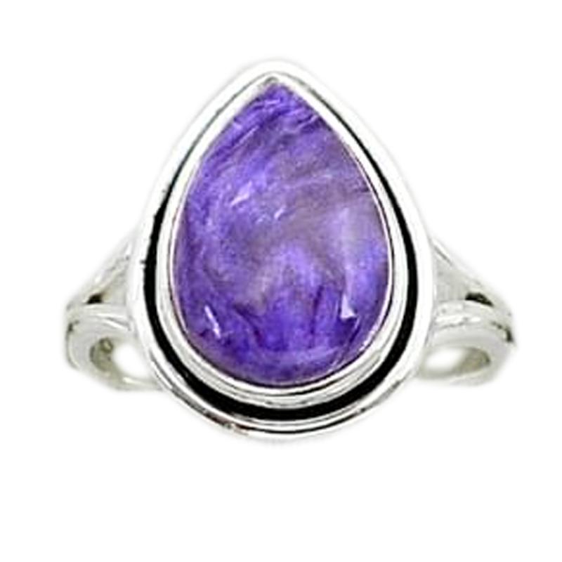 Bague charoite Russie AA argent 925