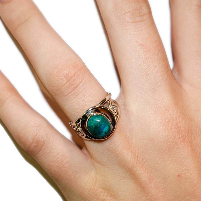 Bague chrysocolle argent 925