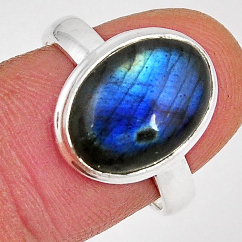 Bague labradorite Madagascar AA argent 925