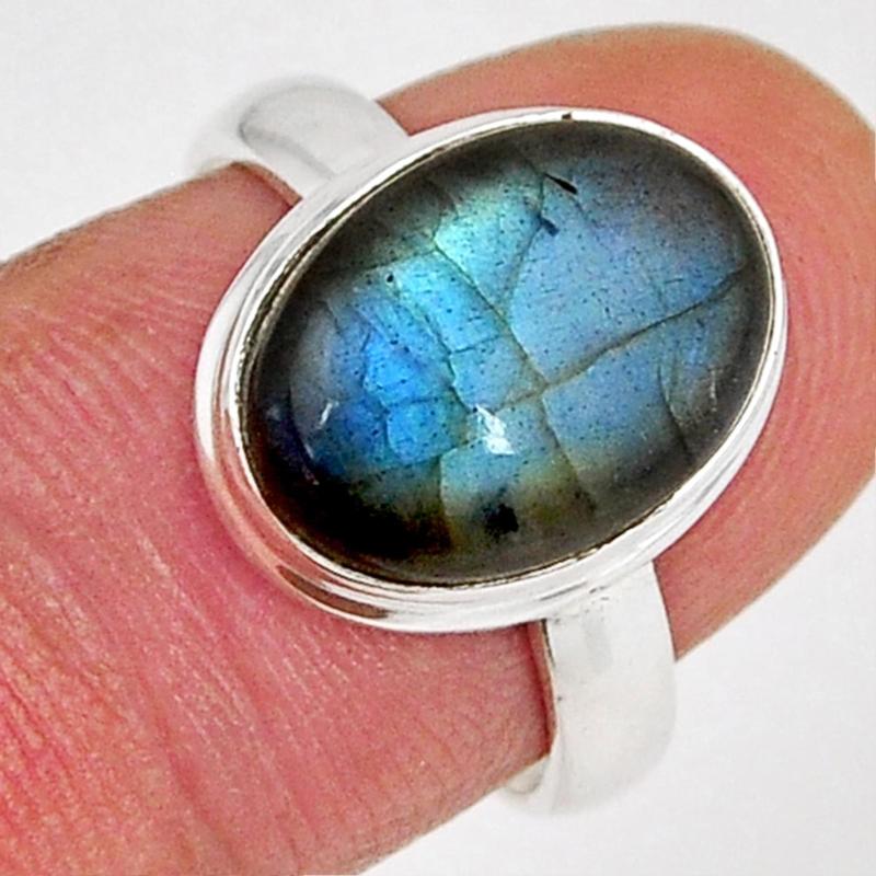 Bague labradorite Madagascar AA argent 925