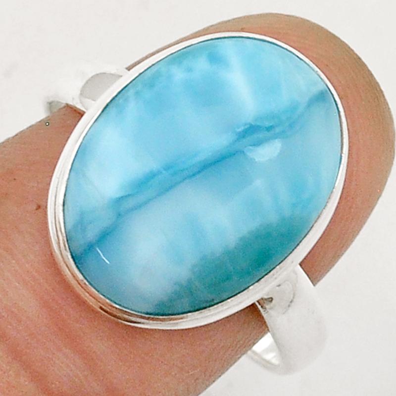 Bague larimar AA argent 925 Taille 60