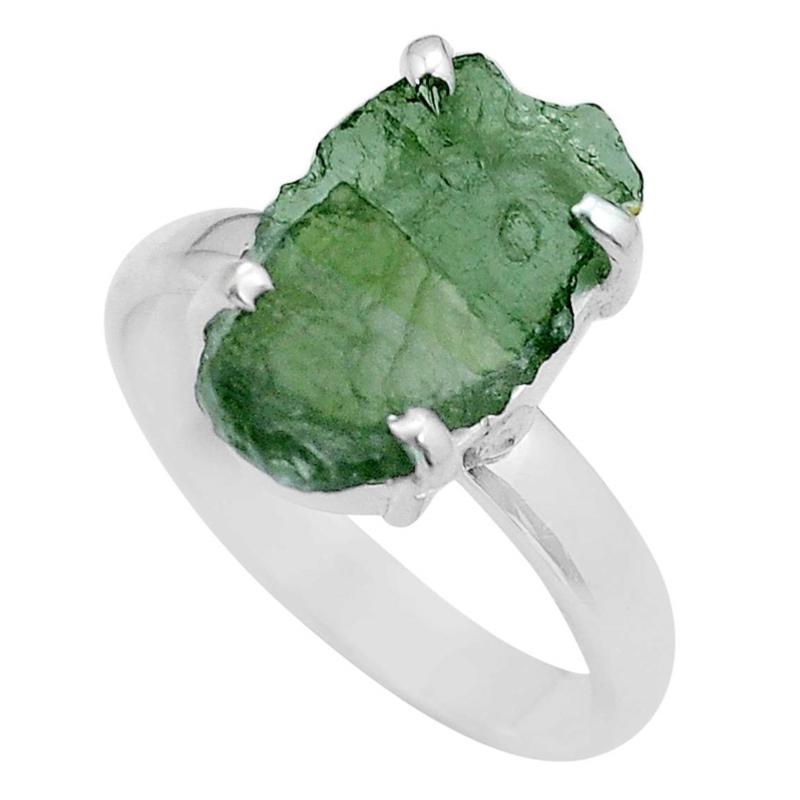 Bague moldavite argent 925 AA - Taille 60