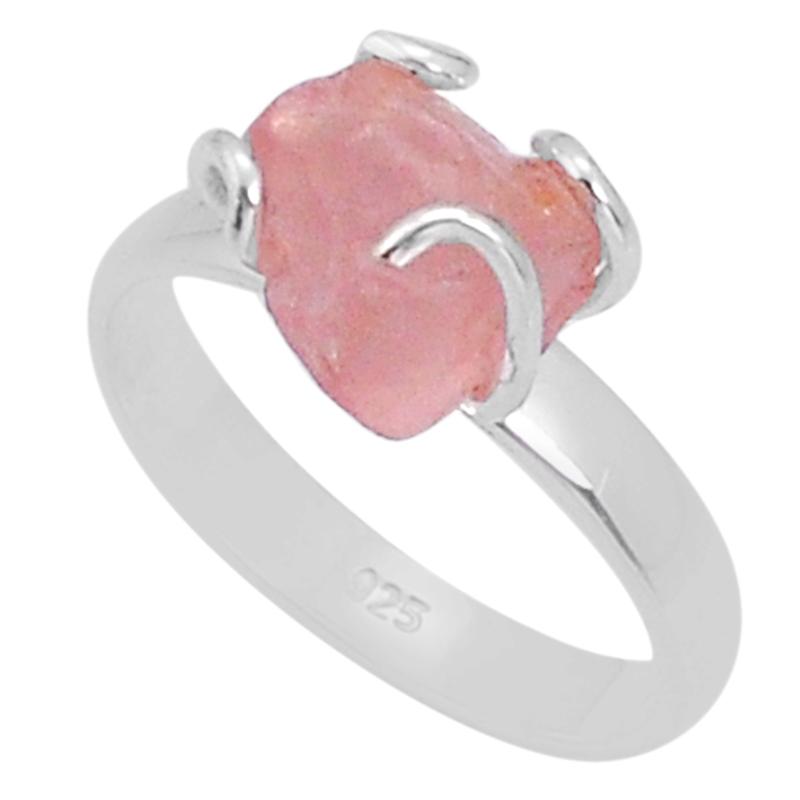 Bague morganite Brésil AA argent 925 - Taille 56