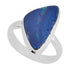 Bague opale noble doublet Australie AAA argent 925 - Taille 53