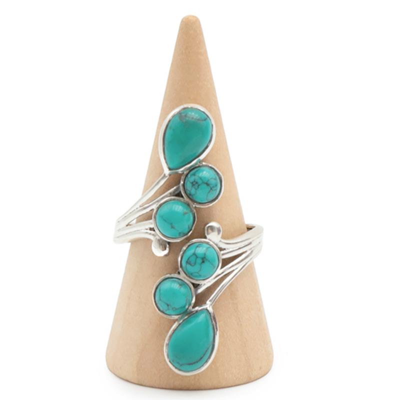 Bague réglable Turquoise Chine AA argent 925