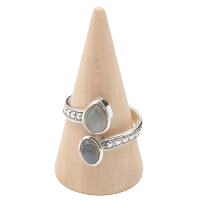 Bague réglable labradorite Madagascar AA argent 925