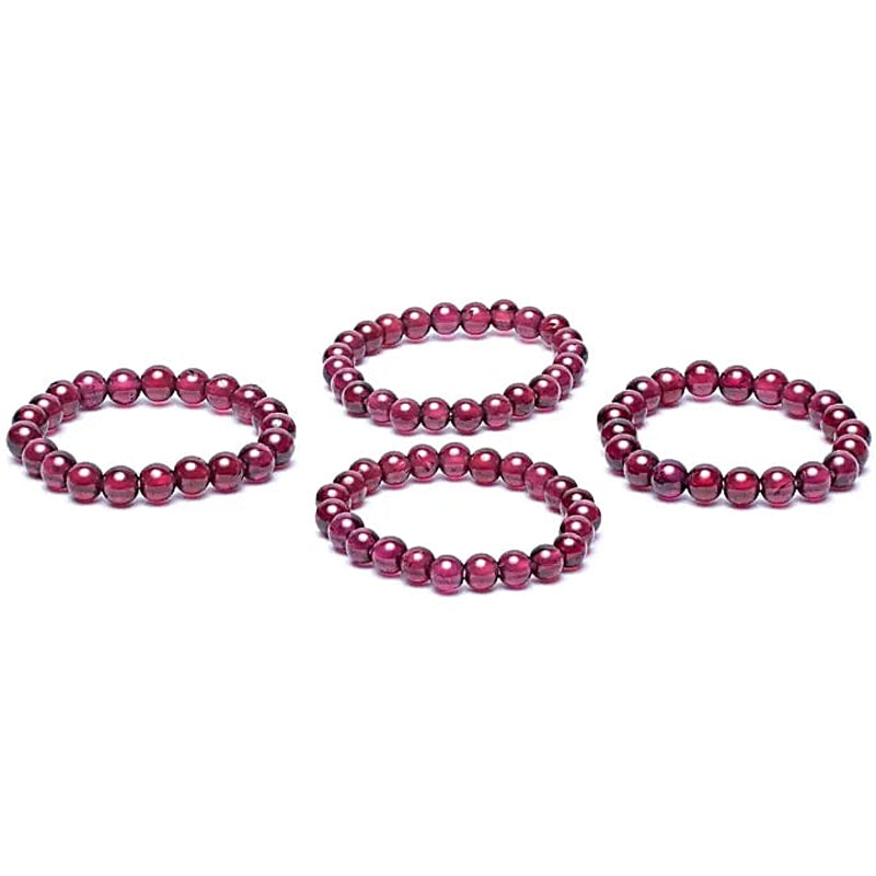 Bague perles grenat rouge almandin Inde A (boules 3mm)