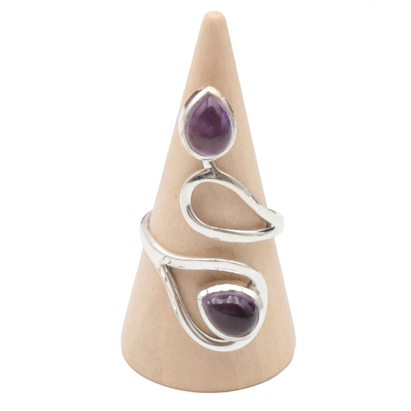 Brazil amethyst adjustable ring AA silver 925