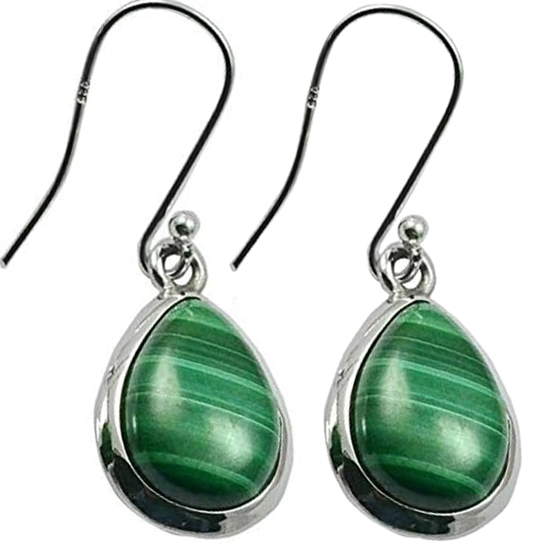 Congo malachite earrings AA silver 925