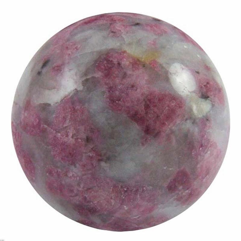 Sphère tourmaline rose (rubellite) et quartz Brésil A - 40mm