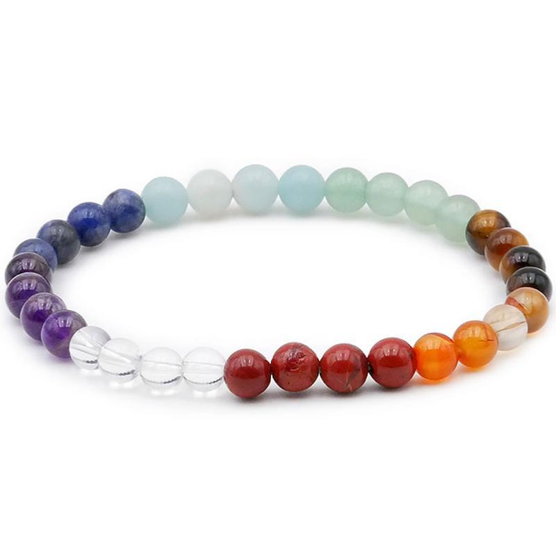 Bracelet 7 chakras modèle 1 AB (boules de 5-6mm)