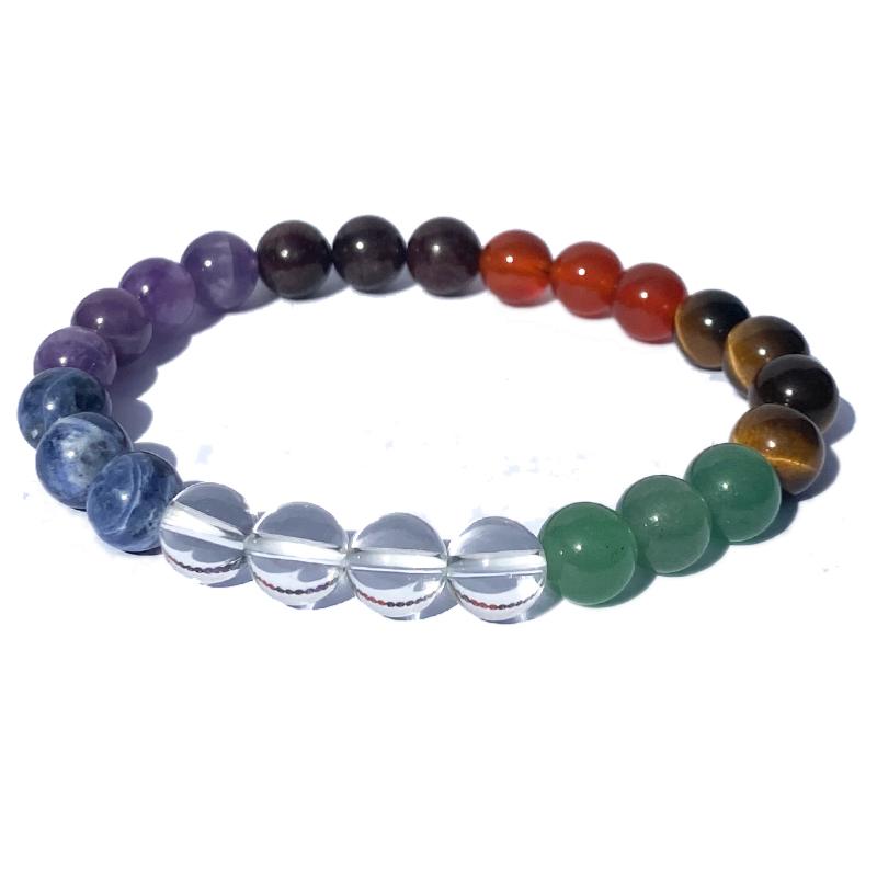 Bracelet 7 chakras A (boules de 7-8mm)