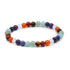 Bracelet 7 chakras multicolore AB (boules de 5-6mm)