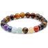 Bracelet 7 chakras oeil de tigre A (boules de 7-8mm)