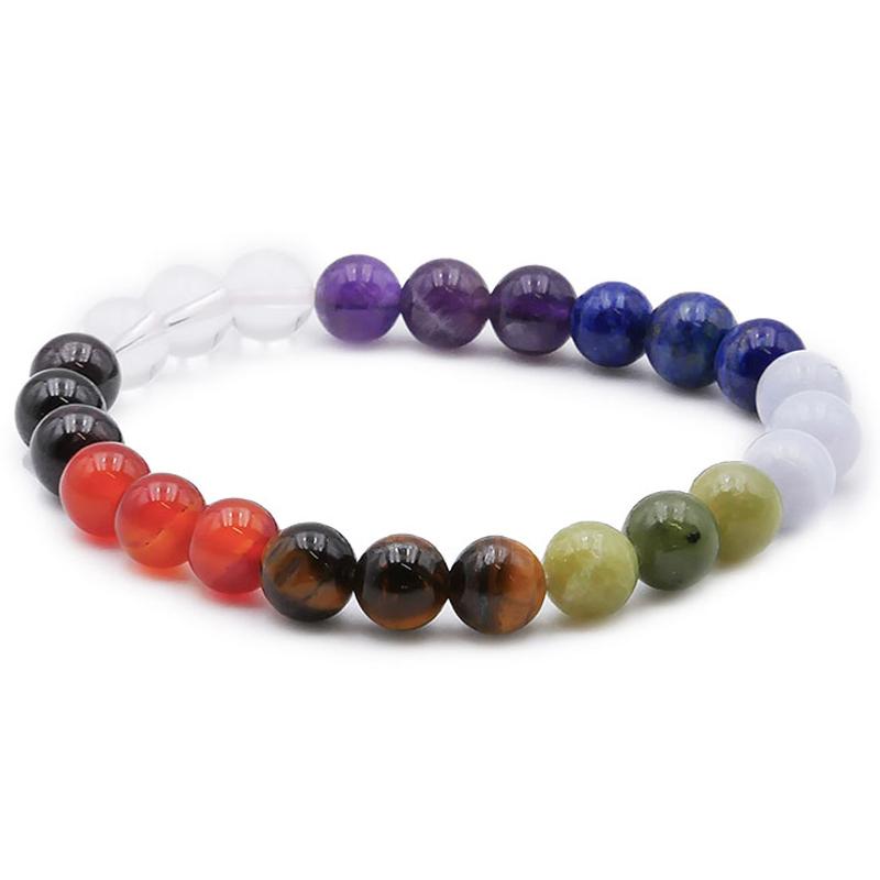 Bracelet 7 chakras modèle 4 A (boules de 7-8mm)