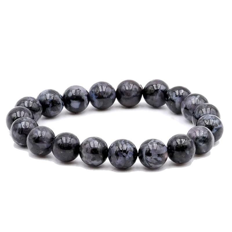 Bracelet Gabbro Madagascar A+ (Merlinite mystique) boules 10mm