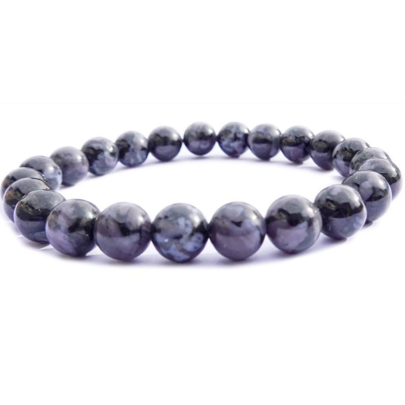 Bracelet Gabbro Madagascar A+ (Merlinite mystique) boules 7-8mm