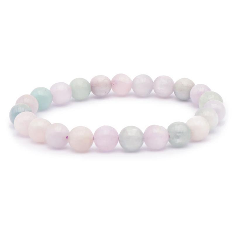 Bracelet kunzite multicolore Brésil AA+ (boules 7,5-8,5mm)