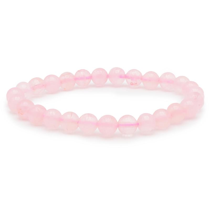 Bracelet quartz rose Brésil A (boules 7-8mm) - Taille L