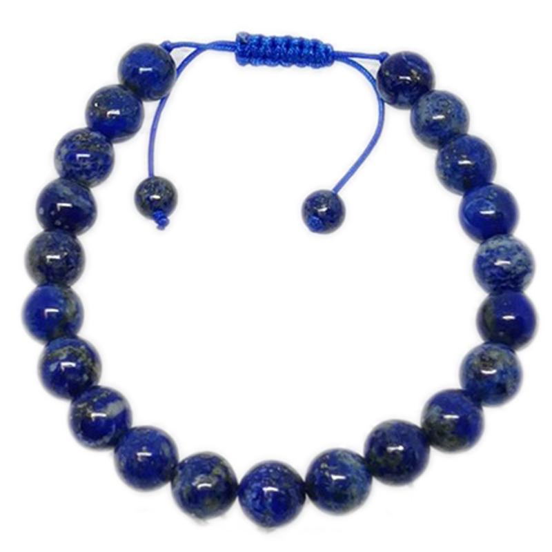 Bracelet Shamballa lapis lazuli boules 8mm