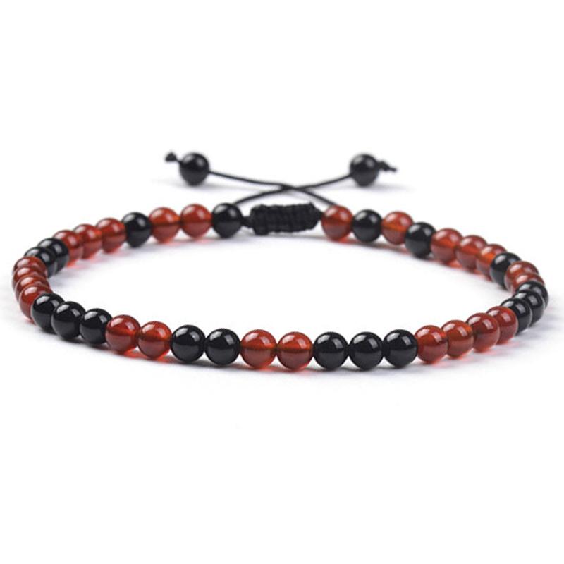 Bracelet Shamballa multi cornaline et onyx (boules 3-4mm)